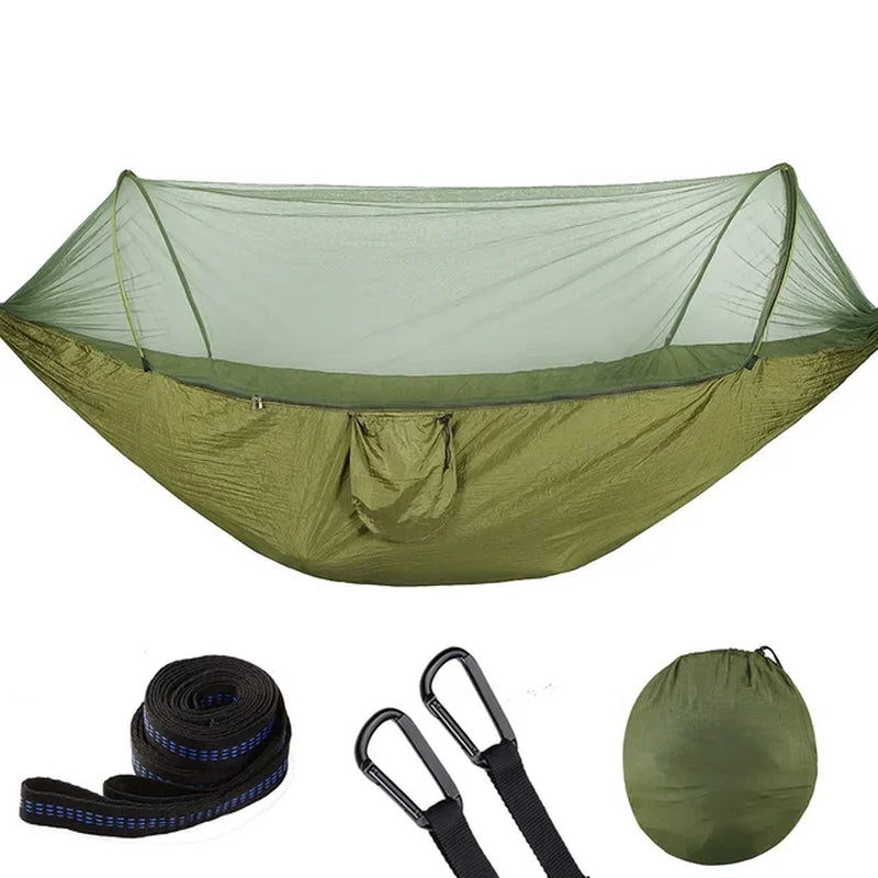 2023 Portable Camping Hammock with Mosquito Net and Pop-Up Light
