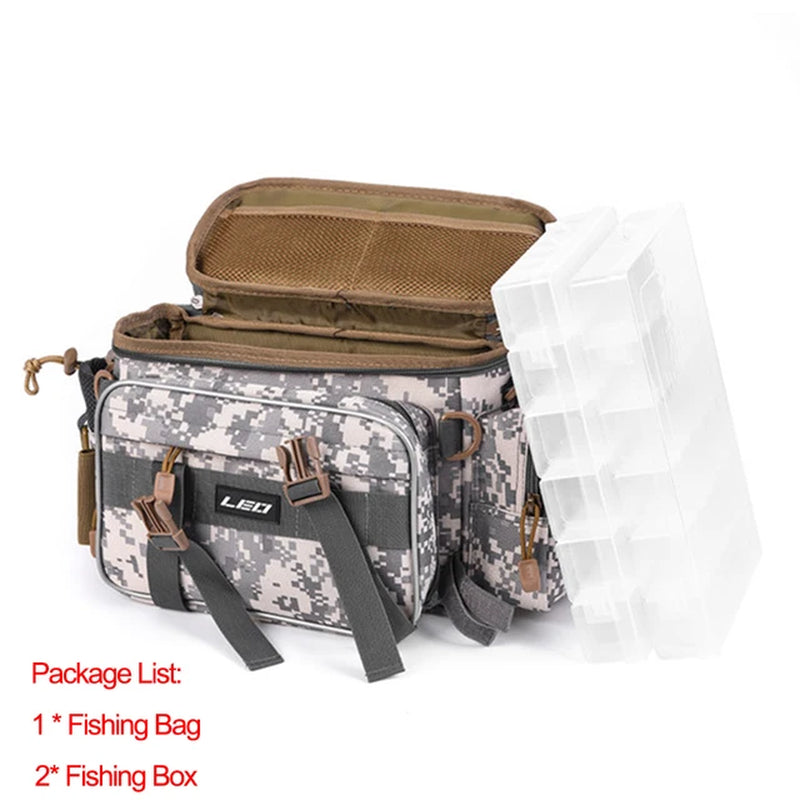 Lixada Waterproof Fishing Backpack with Adjustable Straps and Tackle Storage Bag + Tackle Boxes