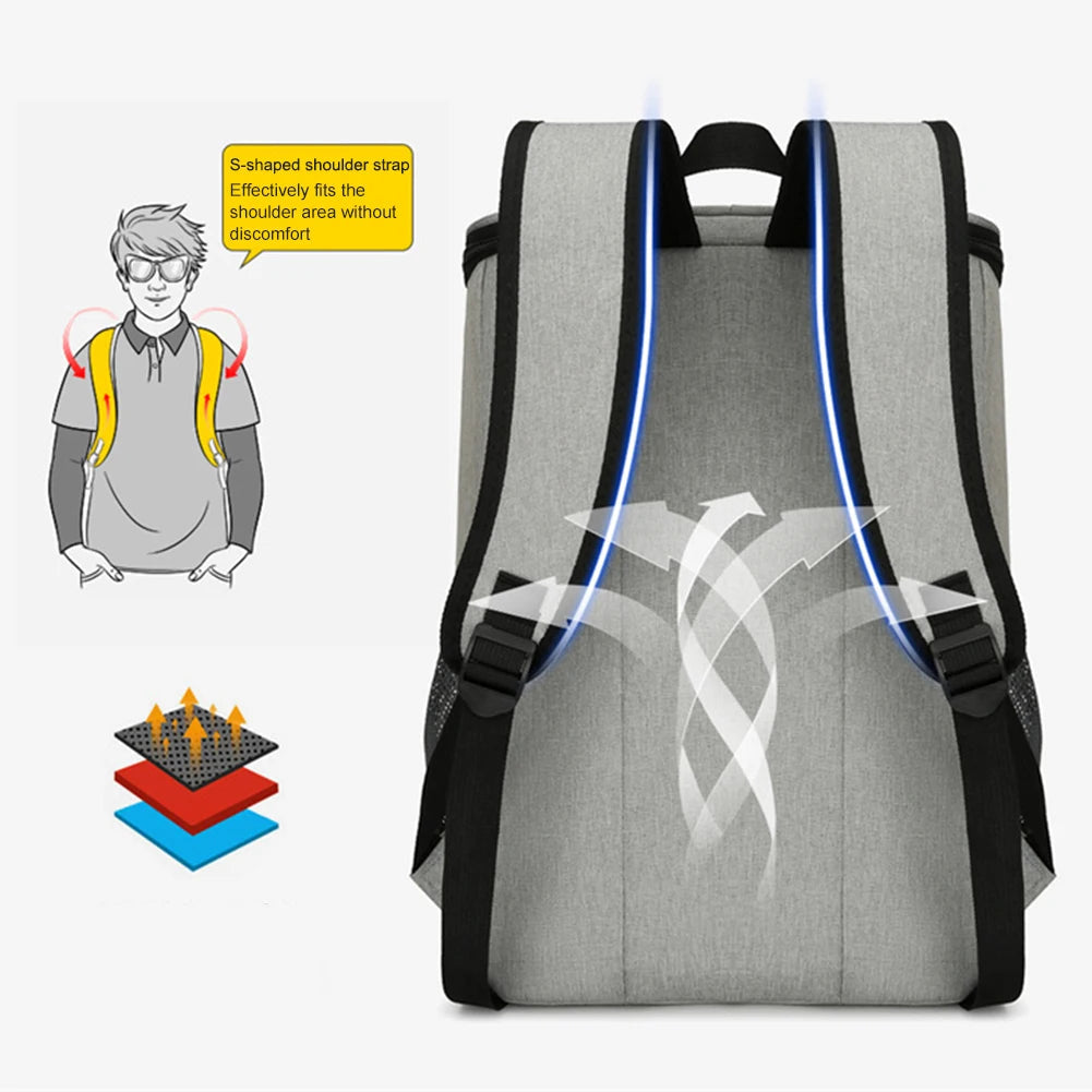 20L Insulated Thermal Backpack with Adjustable Straps for Food and Beverage Storage