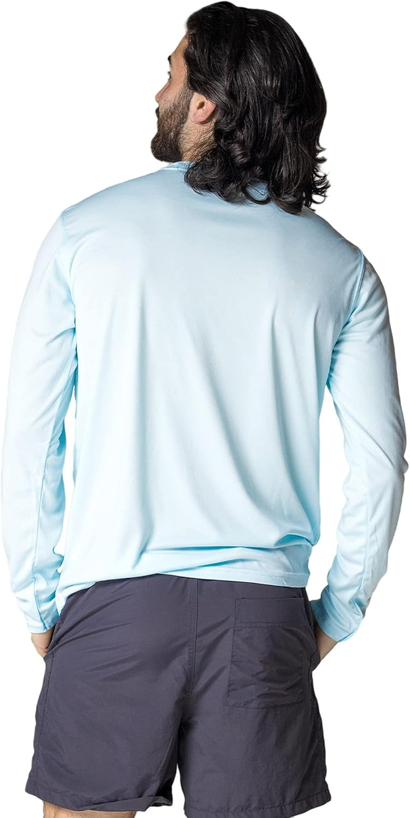 Men's Long Sleeve Outdoor T-Shirt with UPF 50+ Sun Protection for Fishing, Running, Hiking, and Swimming