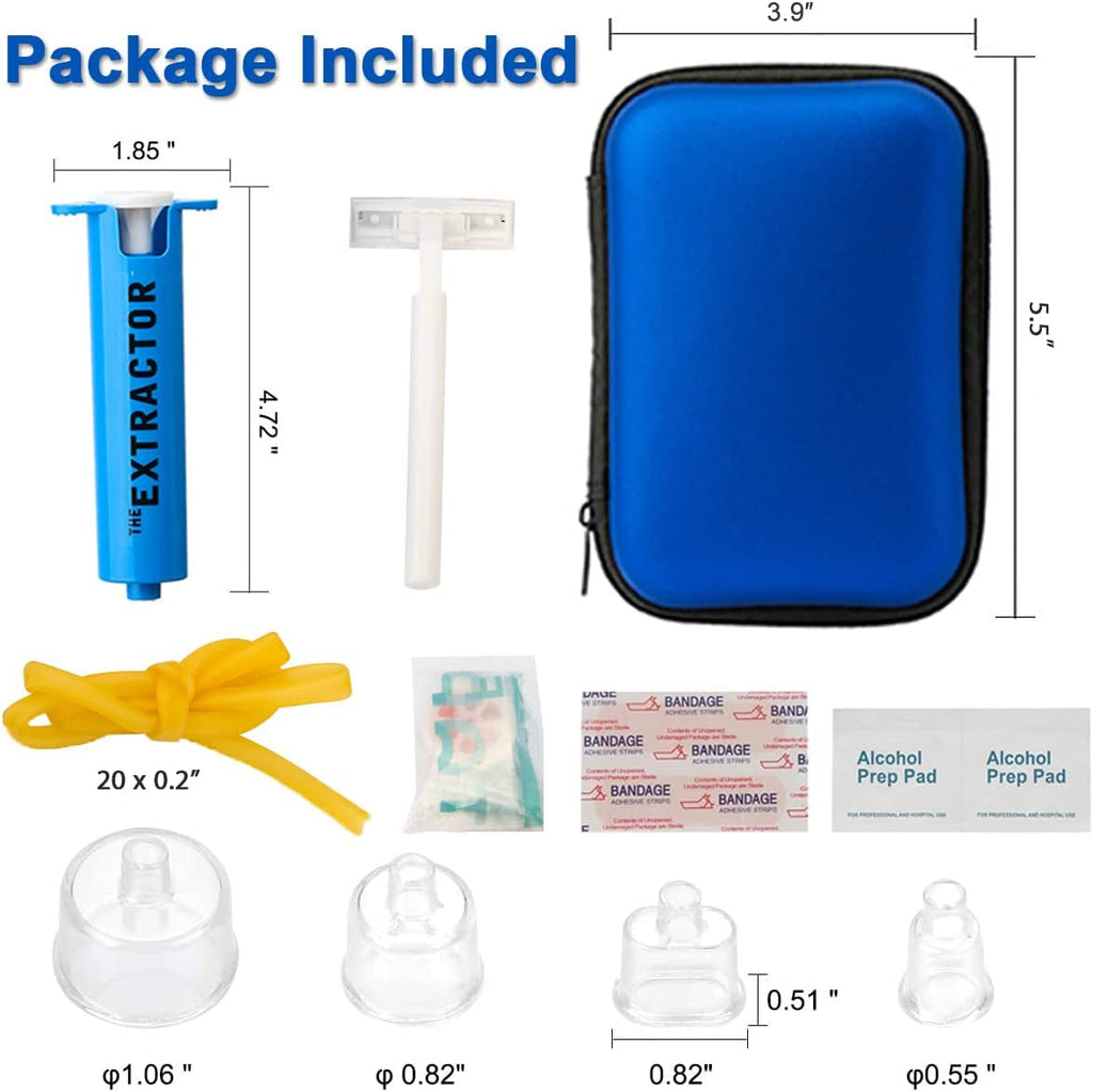 Emergency First Aid Kit with Venom Extractor Suction Pump and CPR Face Shield - Ideal for Hiking, Backpacking, and Camping