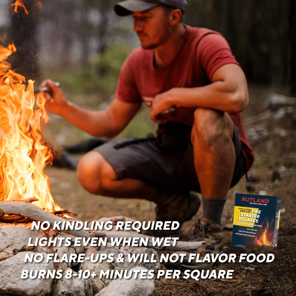 Eco-Friendly Safe Lite Fire Starter Squares - 144 Count