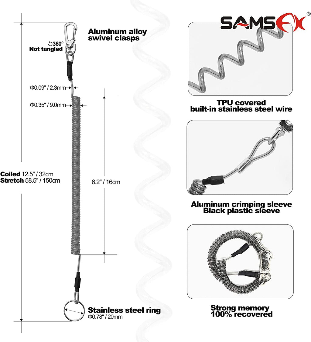 Multi-Function Fishing Braid Line Scissors Set for Freshwater and Saltwater - Black Braided Line Shears with Zinger & Lanyard