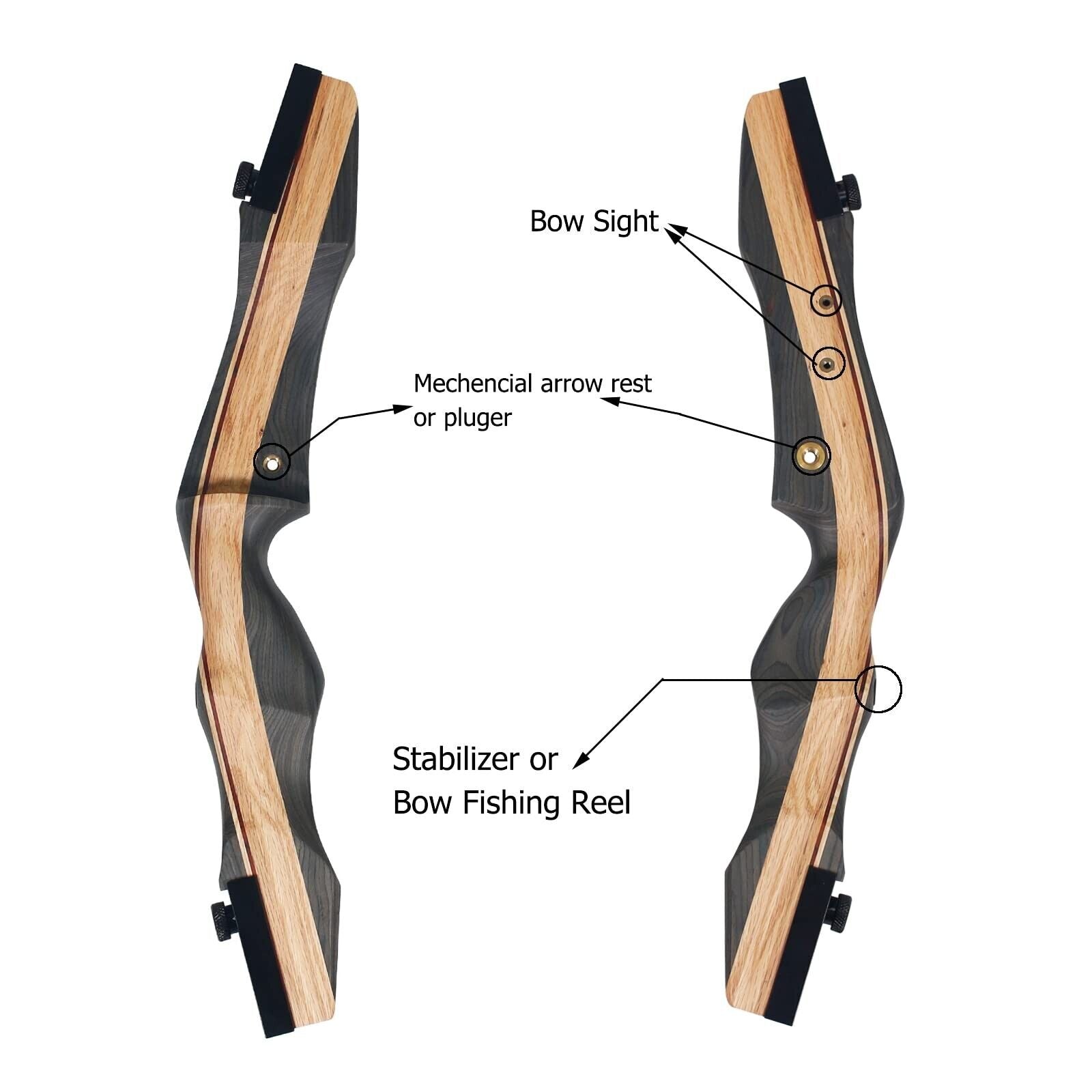 62 Takedown Recurve Bow for Adult Archery Competition - Right Handed