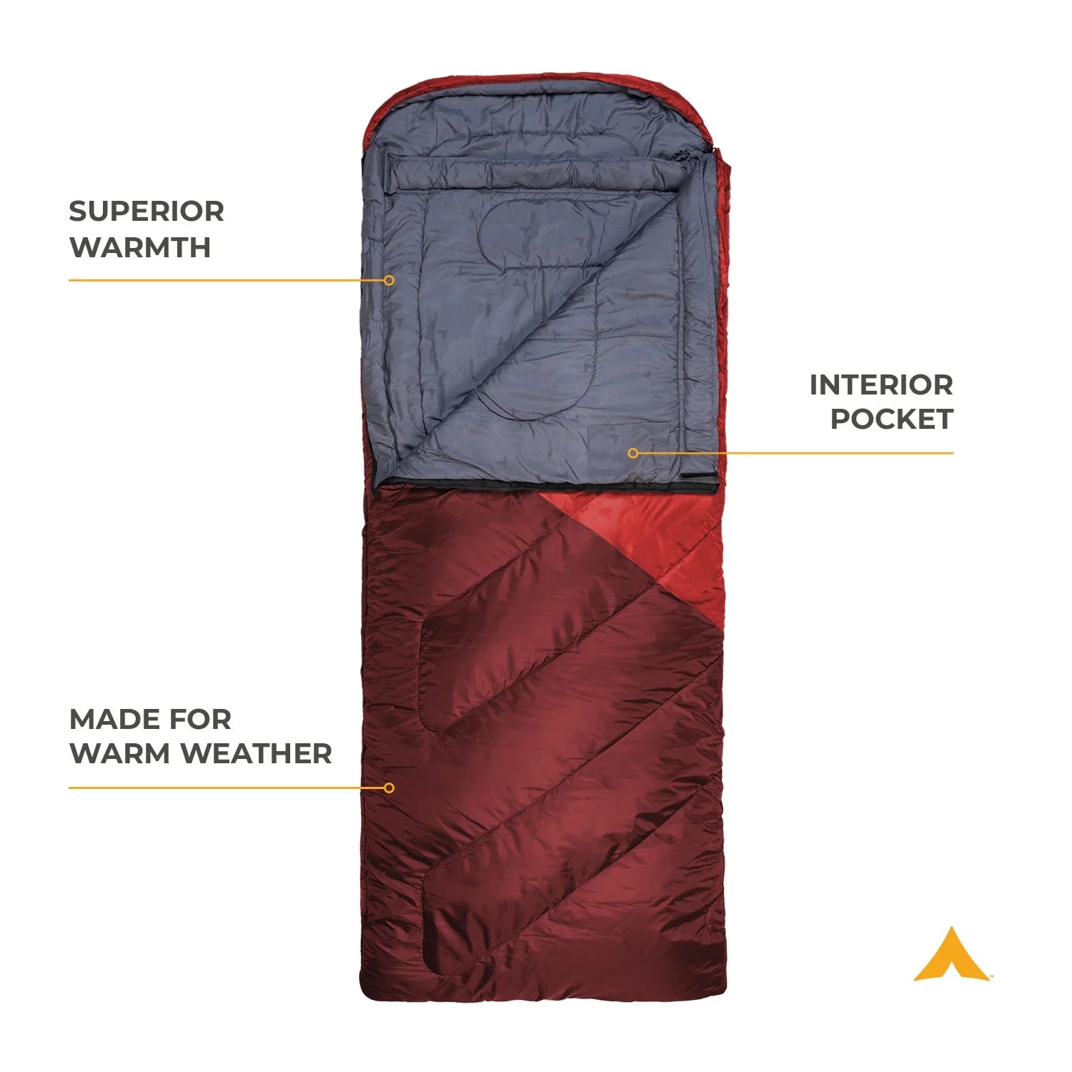 Celsius XL 0°F Sleeping Bag – Cold‑Weather Oversized Sleeping Bag with Mummy Hood, Draft Tubes & Compression Sack, Fits Adults up to 6'6" – Ruby Red