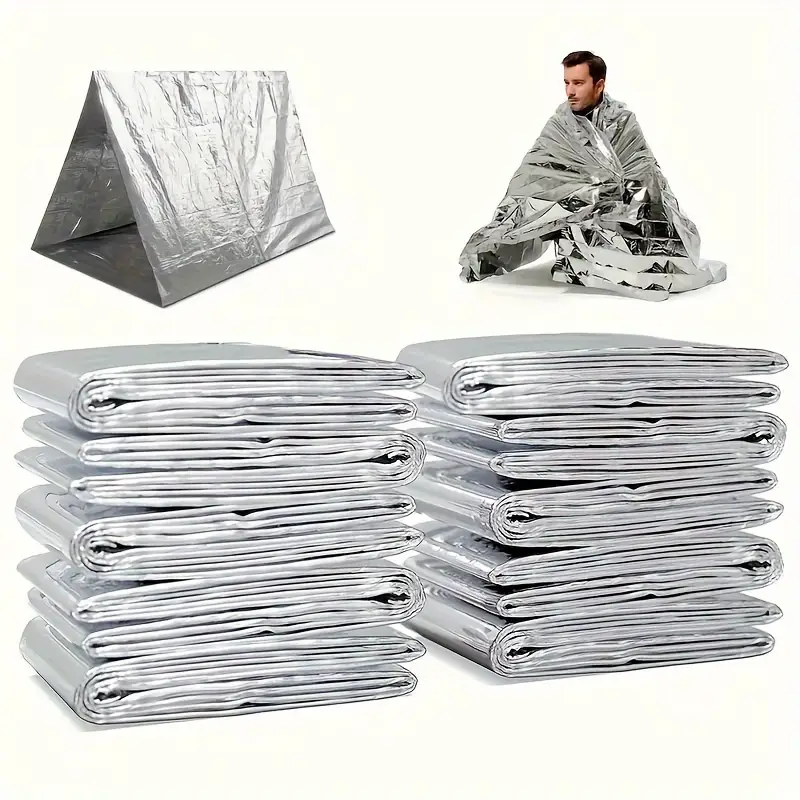 Mylar Emergency Blanket -  Survival Thermal Space Blanket Waterproof & Windproof