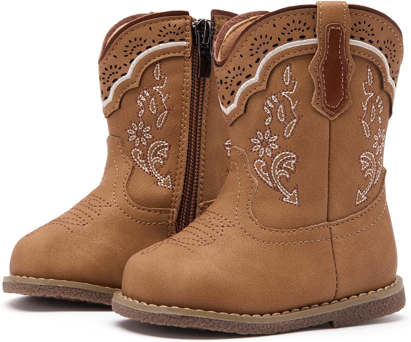 Bmcitybm Baby Cowboy Cowgirl Boots Infant Western Boots Toddler Boys Girls round Toe Riding Mid Calf Boots All Seasons for 6 9 12 18 24 Months