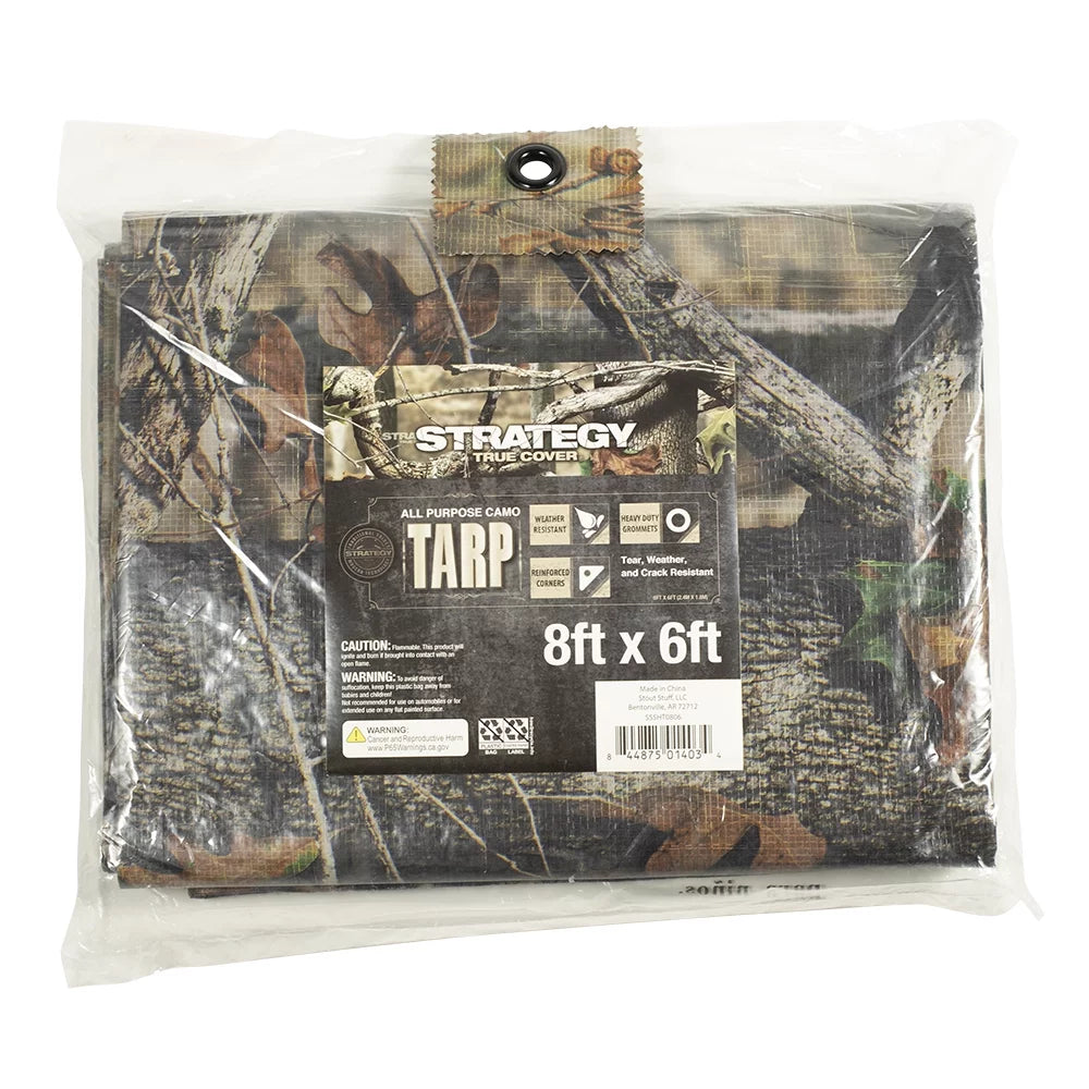 Durable Weather-Resistant All-Purpose Camouflage Tarp 8' x 6'