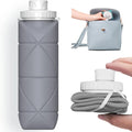 Collapsible Reusable Silicone Water Bottles with Valve for Hiking