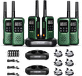 G9 IP67 Waterproof Two Way Radios with NOAA Weather Alert, SOS Emergency Lamp, Long Range, and Rechargeable Batteries - 6 Pack
