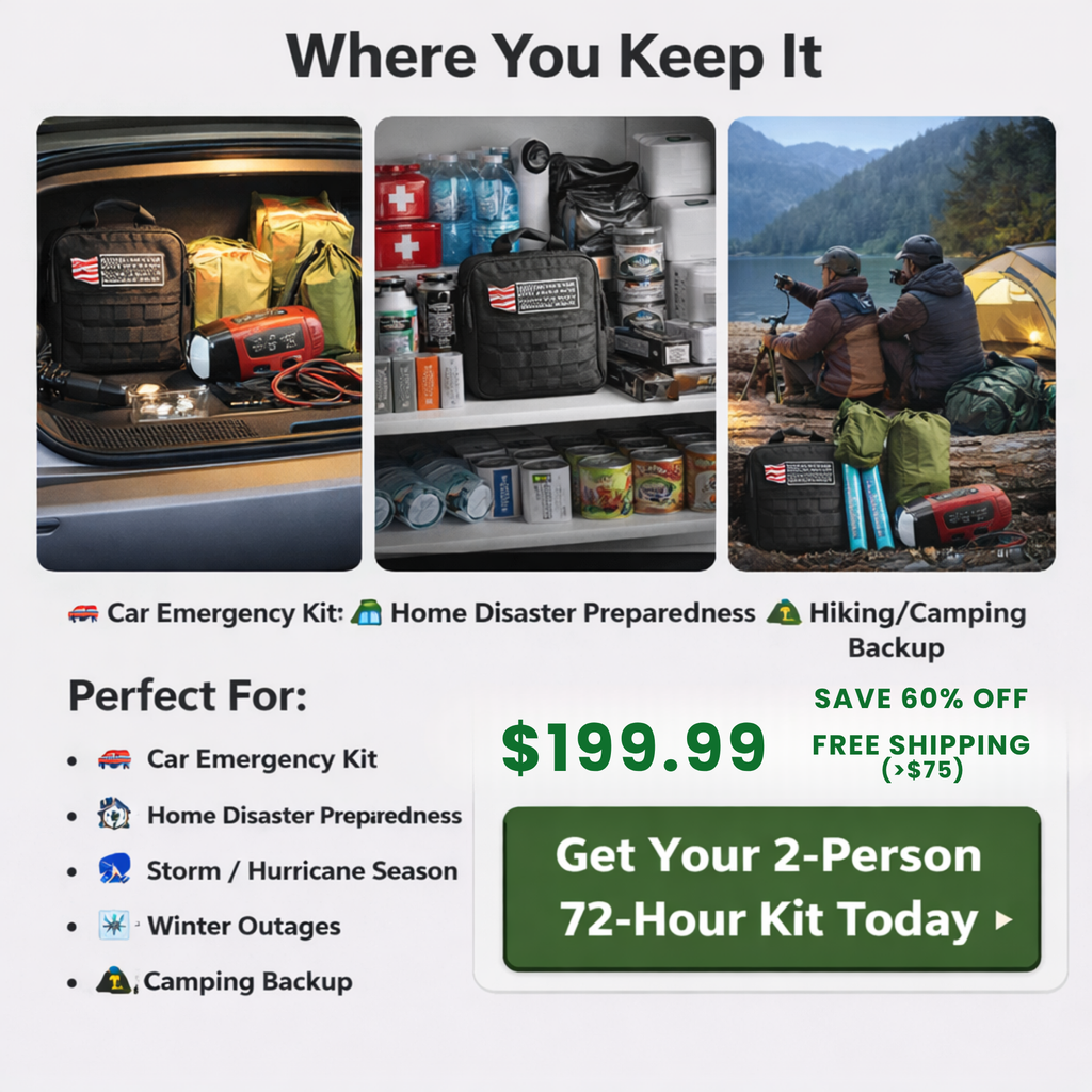 Bug Out Bag Ultimate Kit – 72-Hour Survival Kit for 2 People (IFAK + NOAA Radio + Water Filter + Thermal Shelter)
