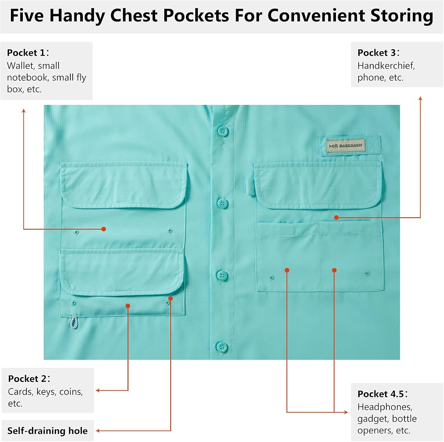 Men's UPF 50 Fishing Dress Shirt with Button Down Woven Short Sleeve - Outdoor Wear