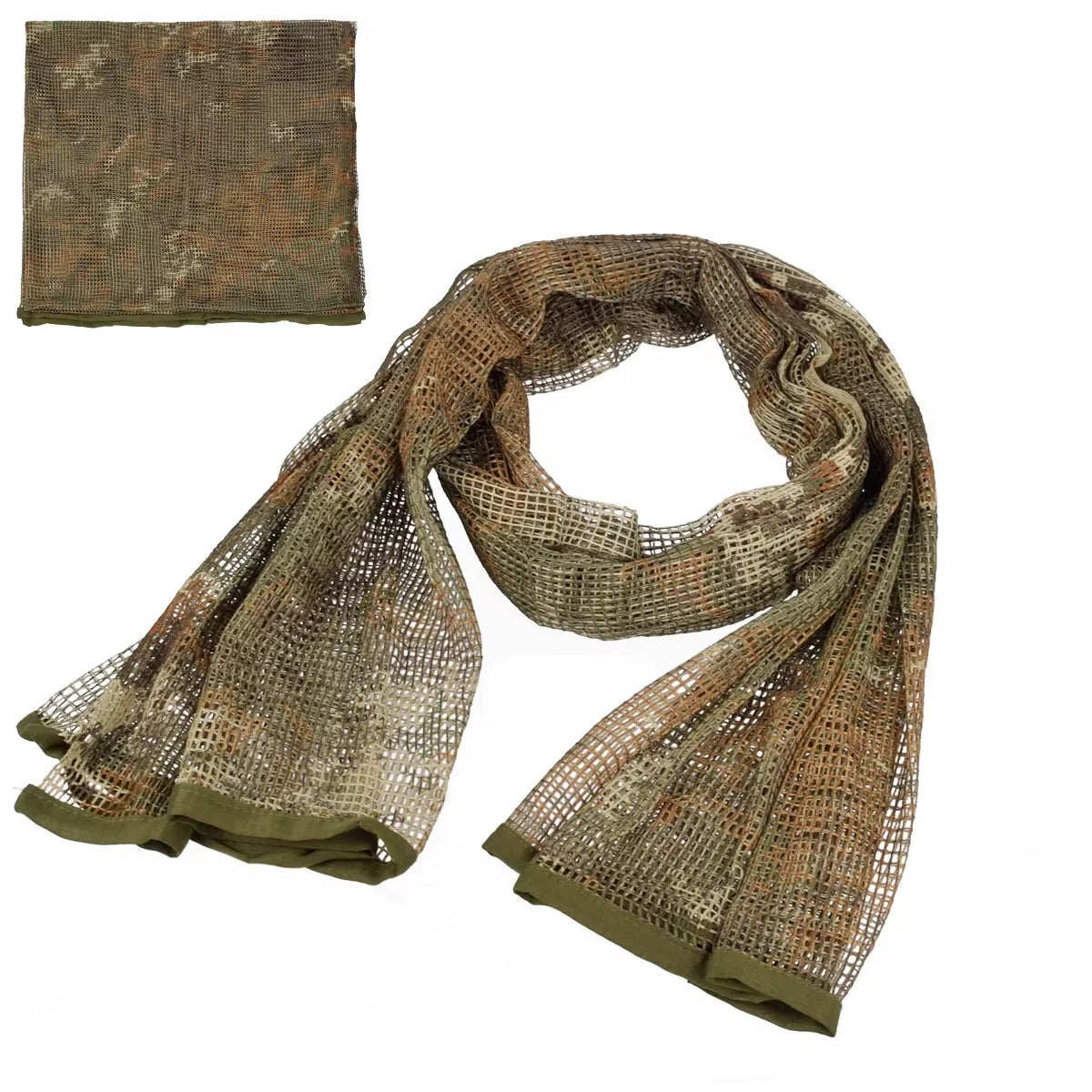 Camo Mesh Tactical Scarf – Breathable Multi-Use Outdoor & Concealment Gear
