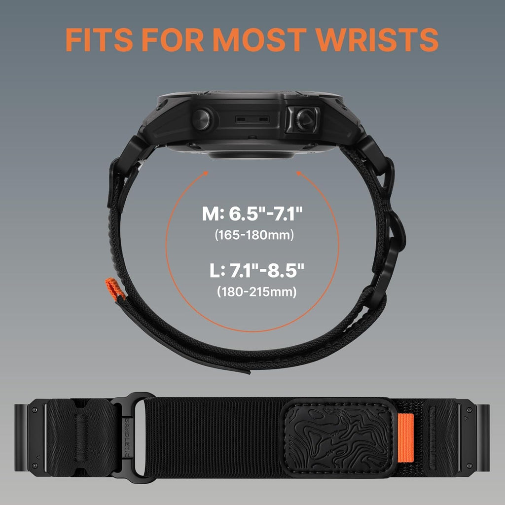 Bandletic Compatible with Garmin Instinct Watch Band - 22Mm Quick Fit Rugged Nylon Strap for Fenix 8 E 47Mm/7 6 Pro/5 Plus/Instinct 2 3 E 45Mm /Forerunner 965/955/945 /Approach S70/S62/S60/Epix Pro