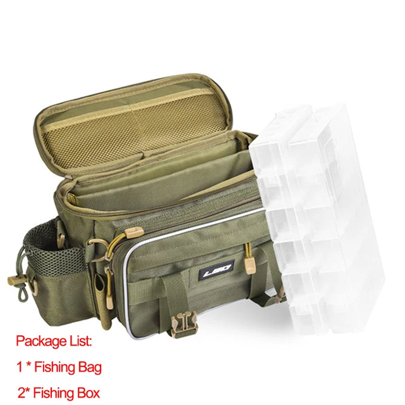 Lixada Waterproof Fishing Backpack with Adjustable Straps and Tackle Storage Bag + Tackle Boxes