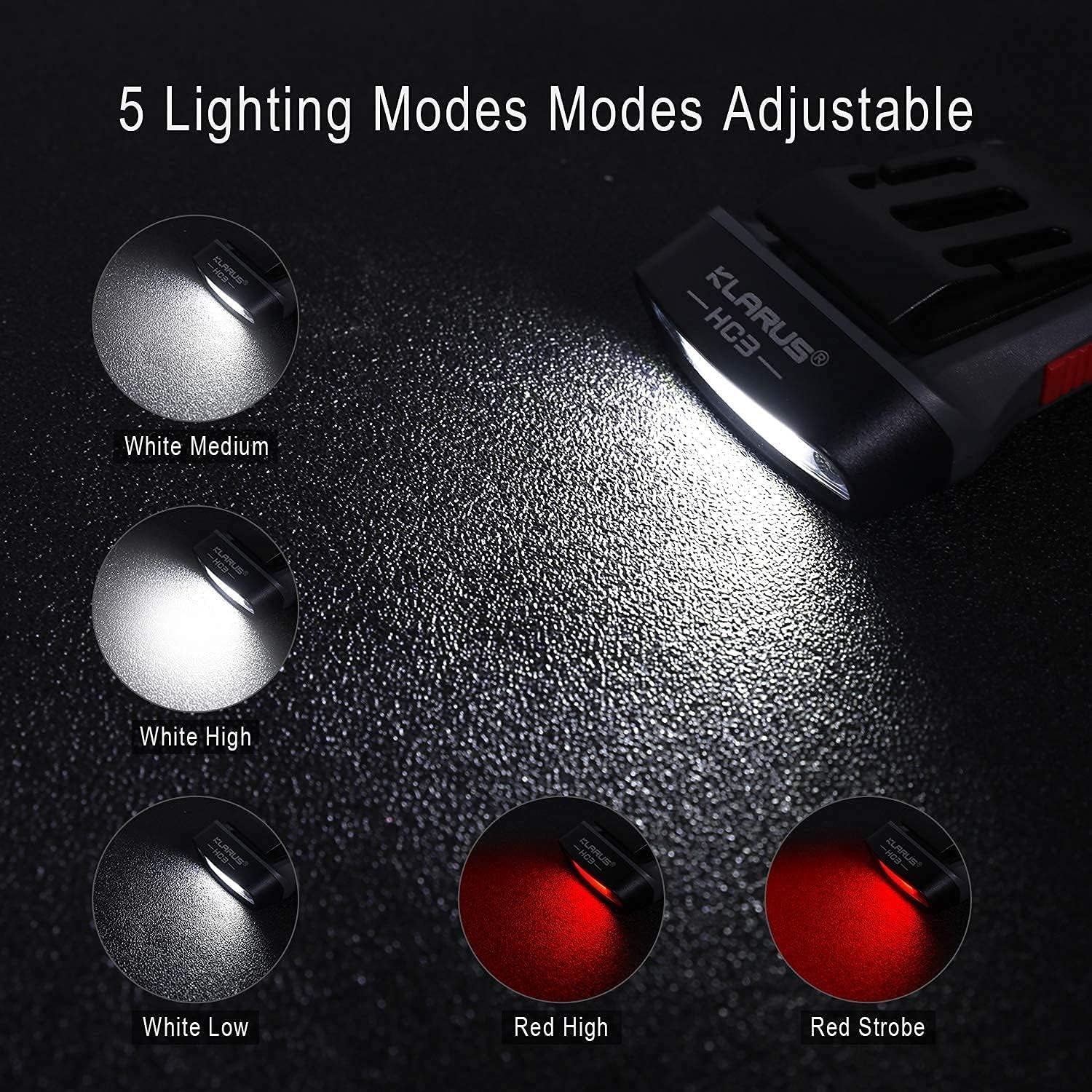 Klarus HC3 Rechargeable Motion Sensor Cap Visor Light - 100 Lumens COB LED Clip on Hat Light - Headlamp Flashlight with Red Light for Fishing Running Camping Reading