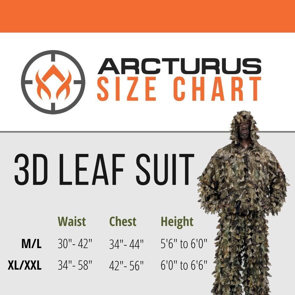 3D Leafy Ghillie Suit with Over 1,000 Laser-Cut Leaves - Lightweight and Breathable Camouflage for Hunting, Paintball, and Airsoft