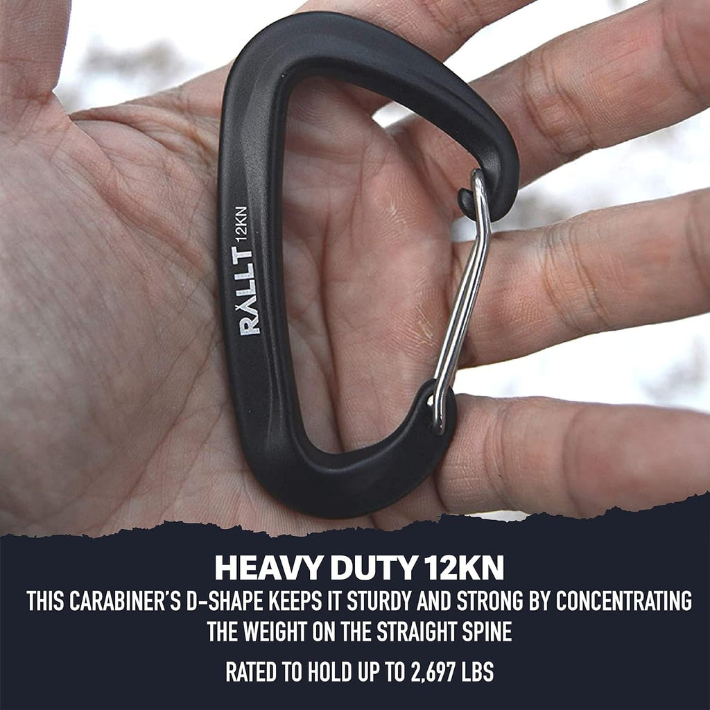 Heavy Duty 12Kn Carabiner Clip for Hiking, Hammock, and Backpacking - Lightweight Aluminum Camping Accessory