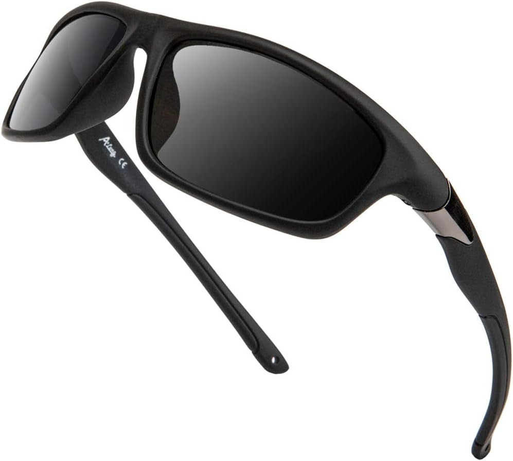 Men's Polarized Sports Sunglasses with 100% UV Protection for Driving, Fishing, Running, and Cycling