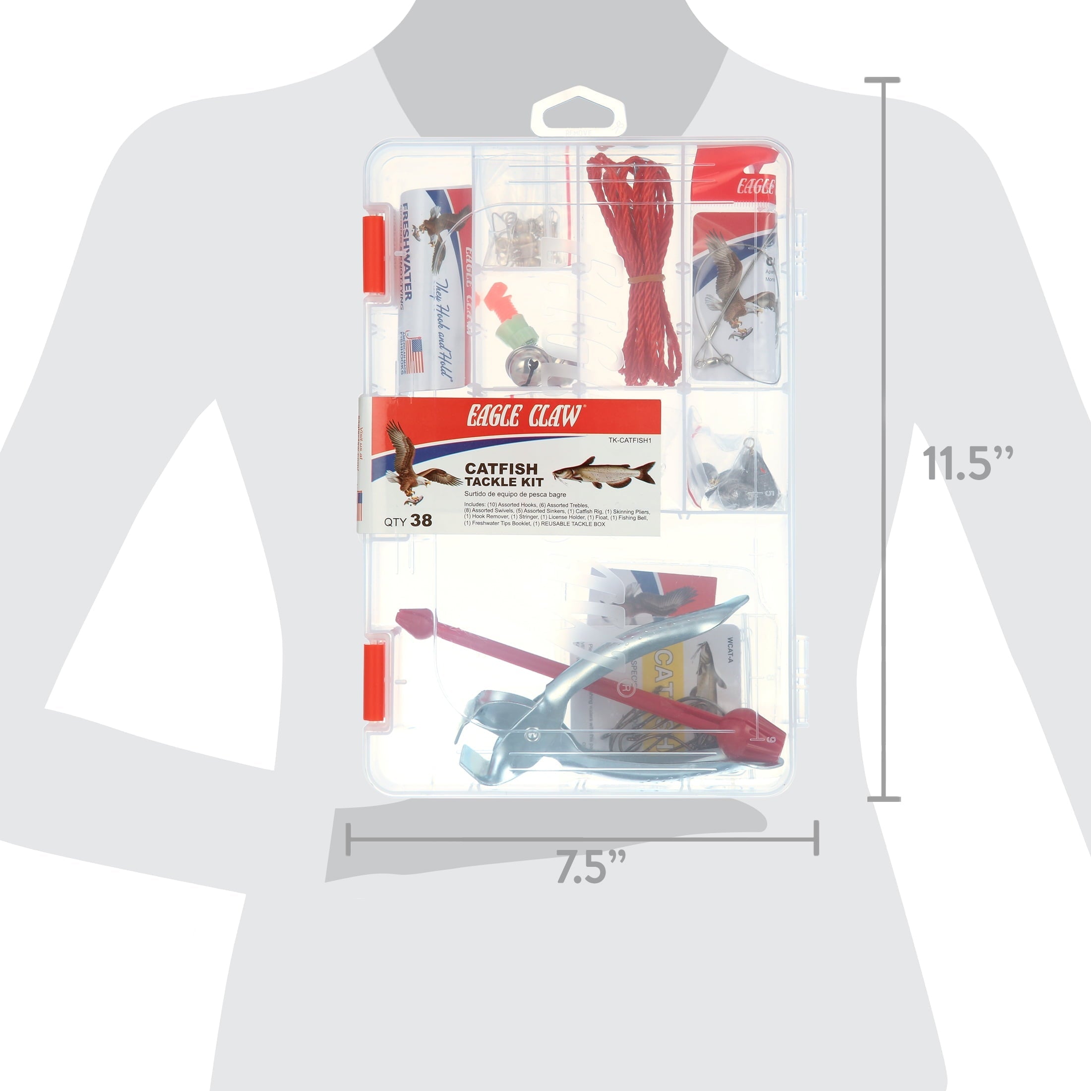 Comprehensive Catfish Tackle Kit with 38 Assorted Pieces