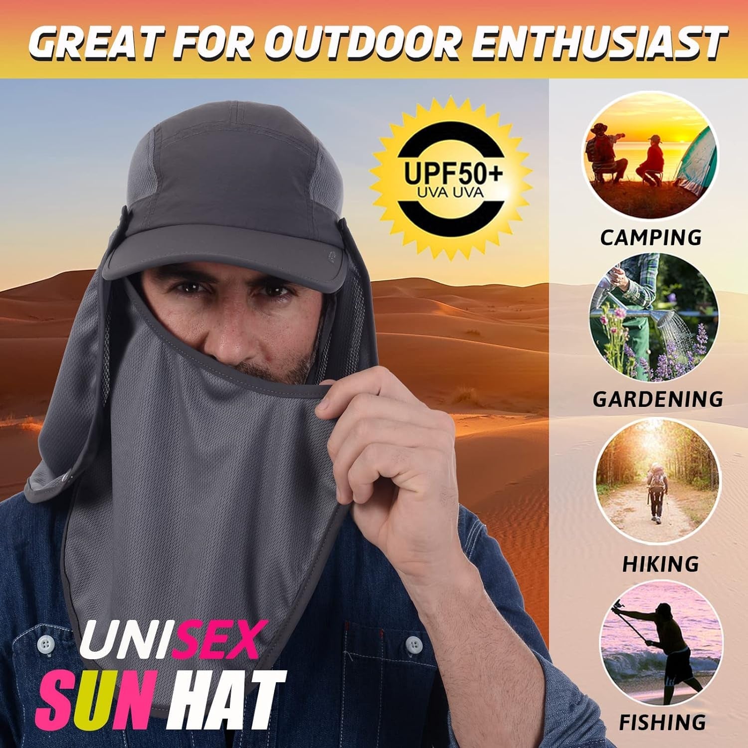Outdoor Fishing Hat with Sun Protection Face and Neck Cover