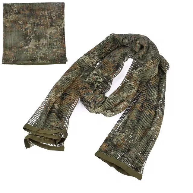 Camo Mesh Tactical Scarf – Breathable Multi-Use Outdoor & Concealment Gear