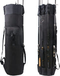 Large Capacity Waterproof Fishing Rod Carrier Travel Case for Men - Fishing Gear Equipment Bag with Reel Compartment