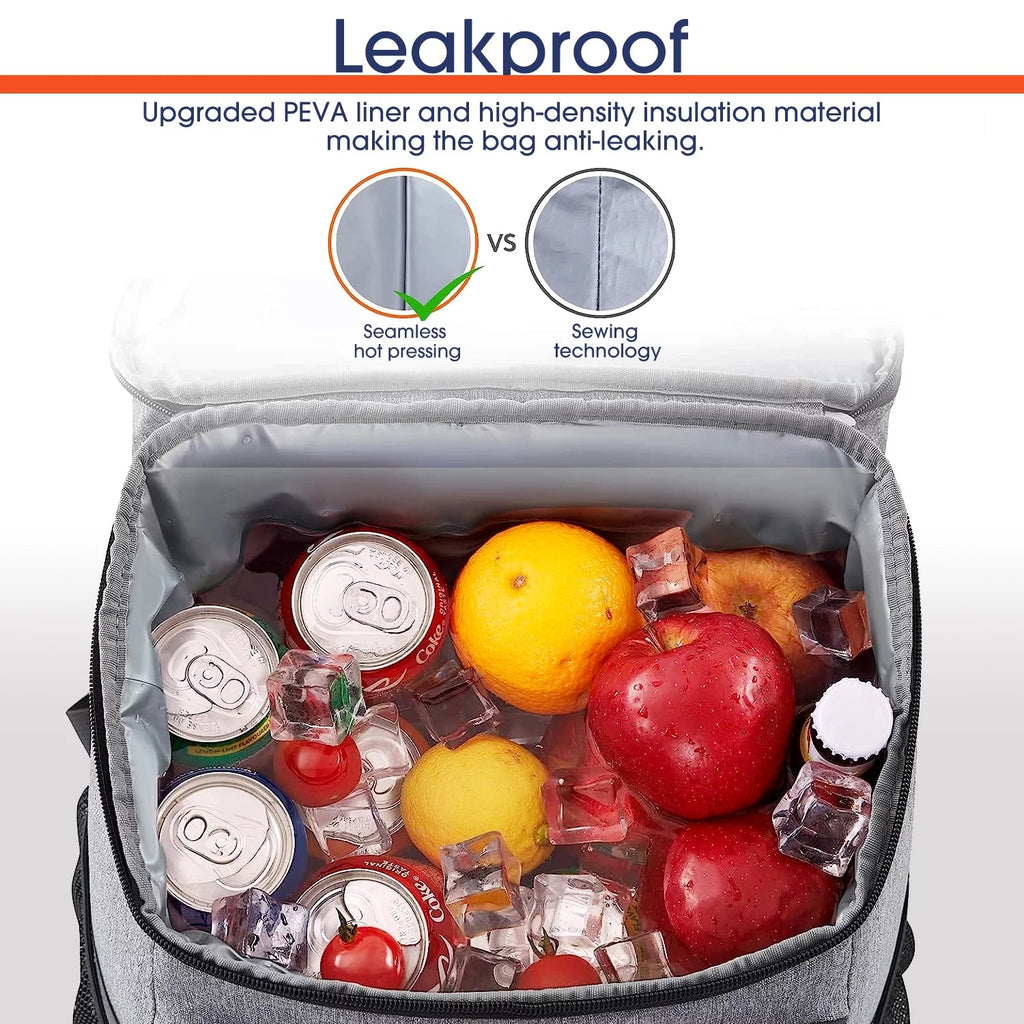 Insulated Leak Proof Waterproof Cooler Backpack - Gray