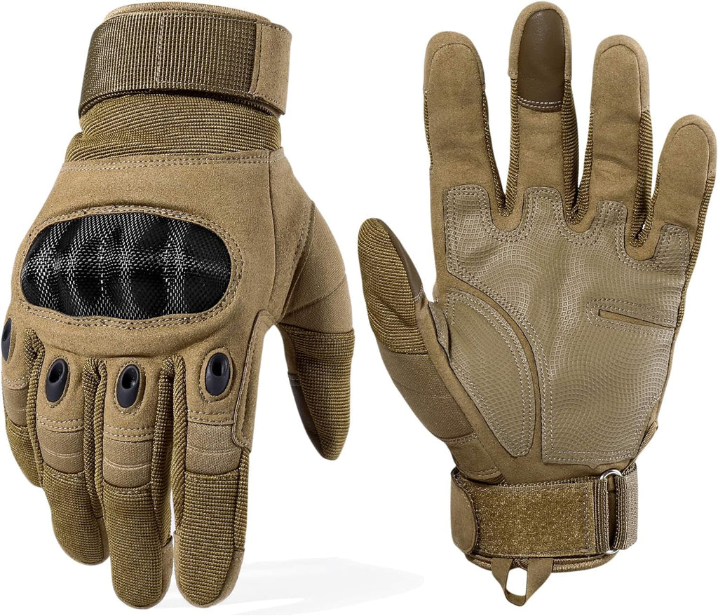 Men's Tactical Gloves with Touchscreen Capability for Airsoft, Paintball, and Motorcycle Use