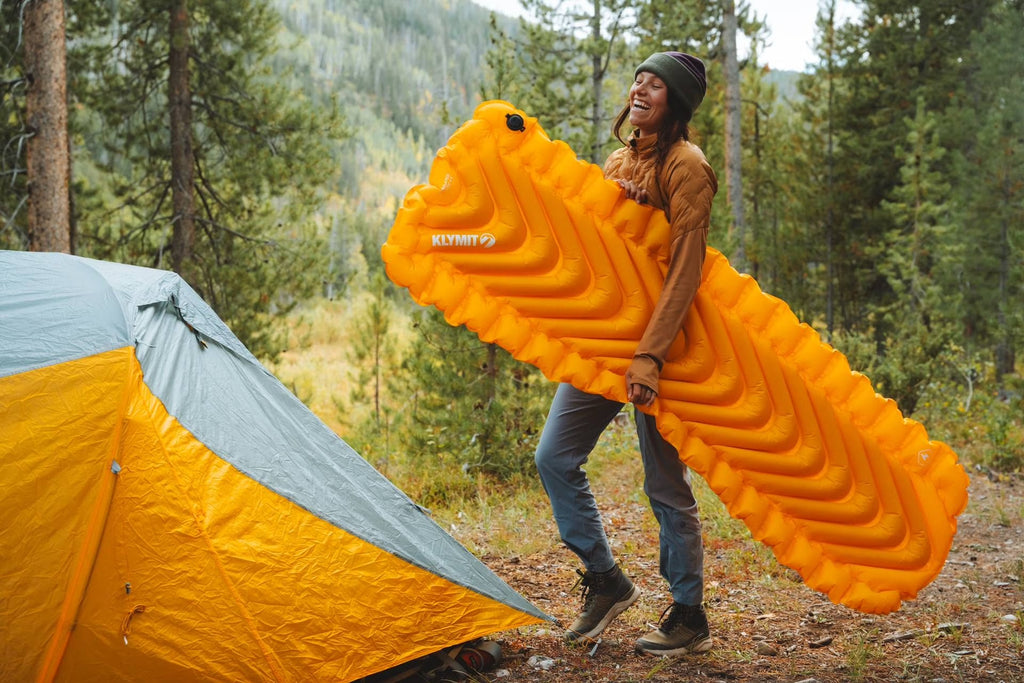 Insulated Static V2 Sleeping Pad, Lightweight 4-Season Camping Air Mattress for Warmth & Comfort, Saffron