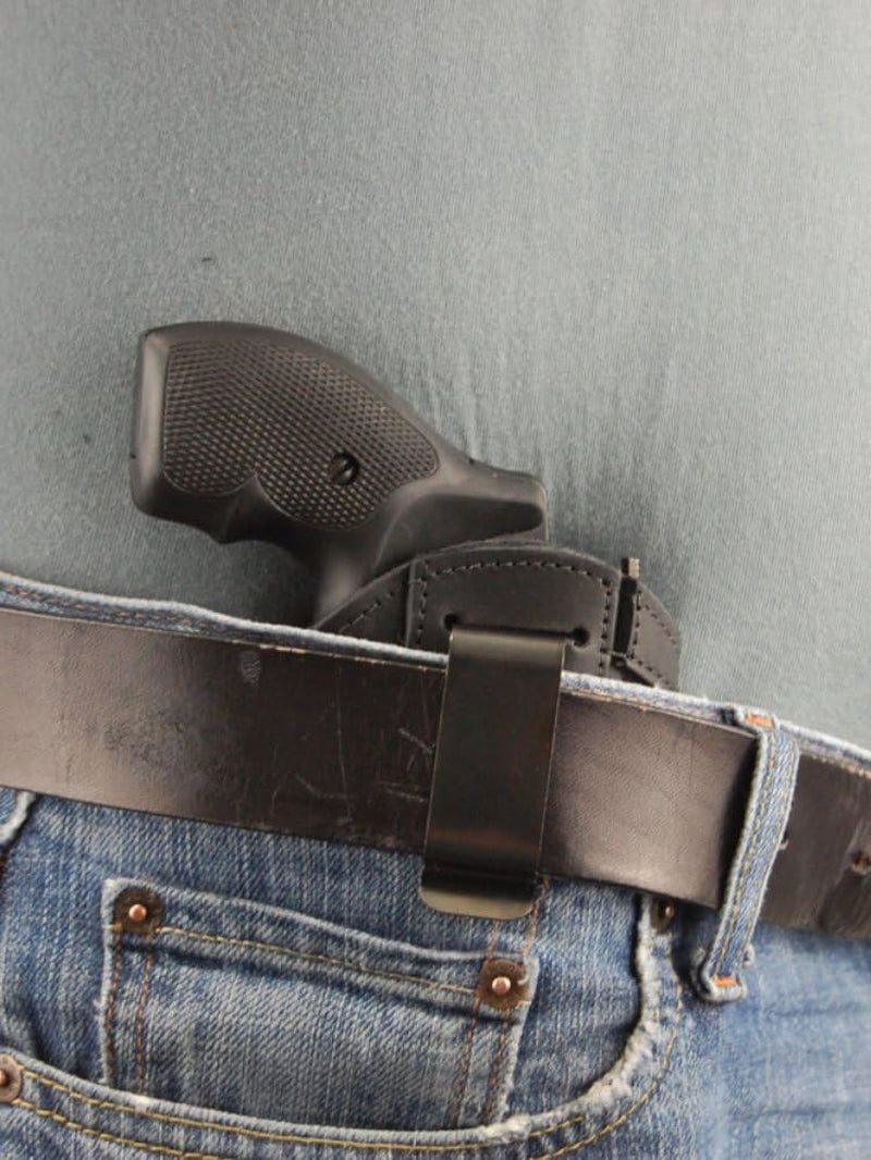 Black Leather Inside-the-Waistband Holster for 2 Snub Nose .38/.357 Revolvers