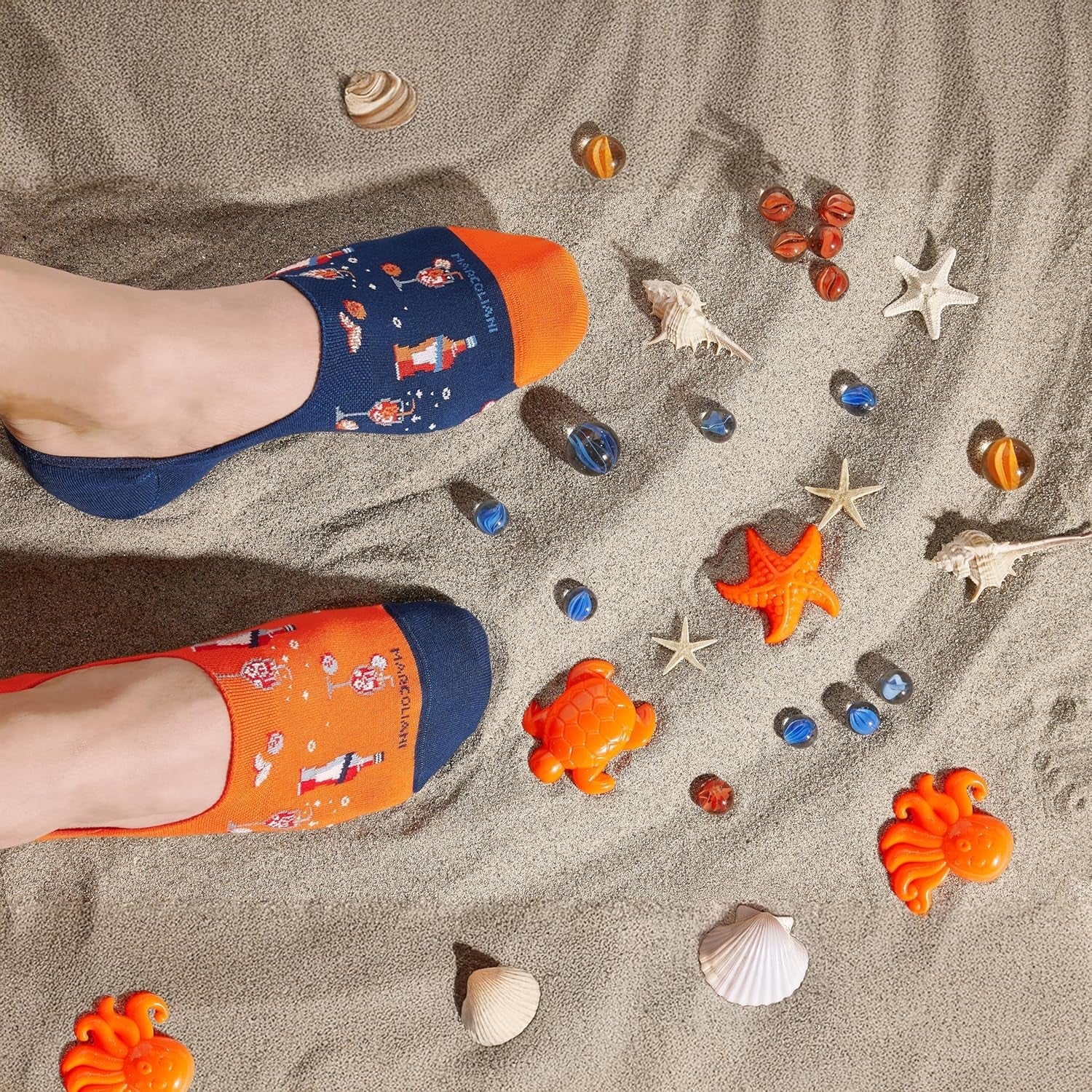 Marcoliani Milano Made in Italy - No Show Socks for Men - Always Stay up | Essence of Cotton Spritz Invisible Touch