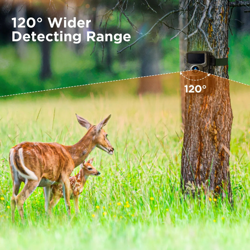 2K 36MP Trail Camera with Infrared Night Vision and Wide Angle Lens - Waterproof, Motion Activated Wildlife Scouting Camera