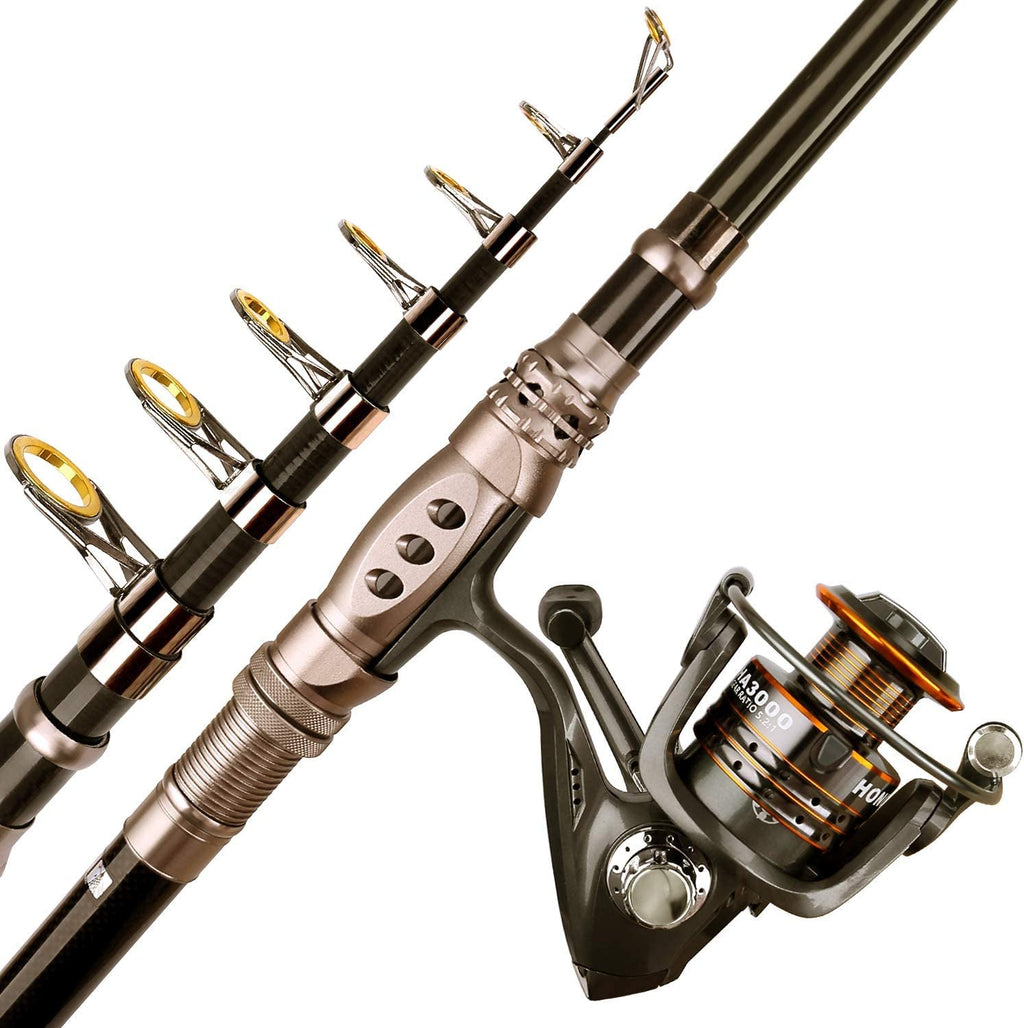 Carbon Fiber Telescopic Fishing Rod and Reel Combo for Saltwater and Freshwater Fishing