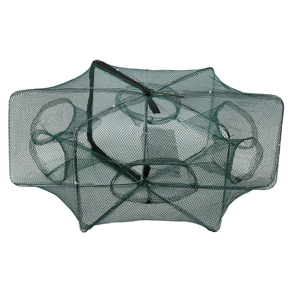 Nylon Foldable 6-Hole Automatic Fishing Net Shrimp Cage for Crab and Fish