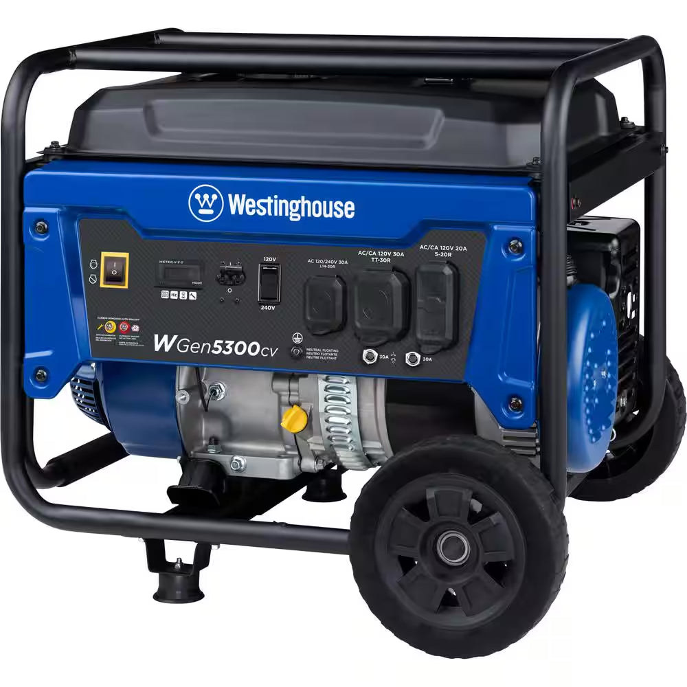 6,600/5,300-Watt Gas Powered Portable Generator with Recoil Start, 30A 120/240V Outlet