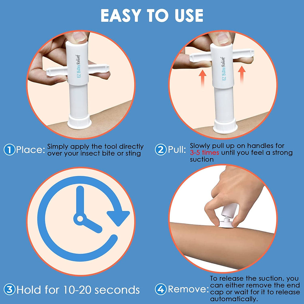 Kid-Friendly Bug Bite Suction Tool 3-Pack for Itch Relief and First Aid Outdoors