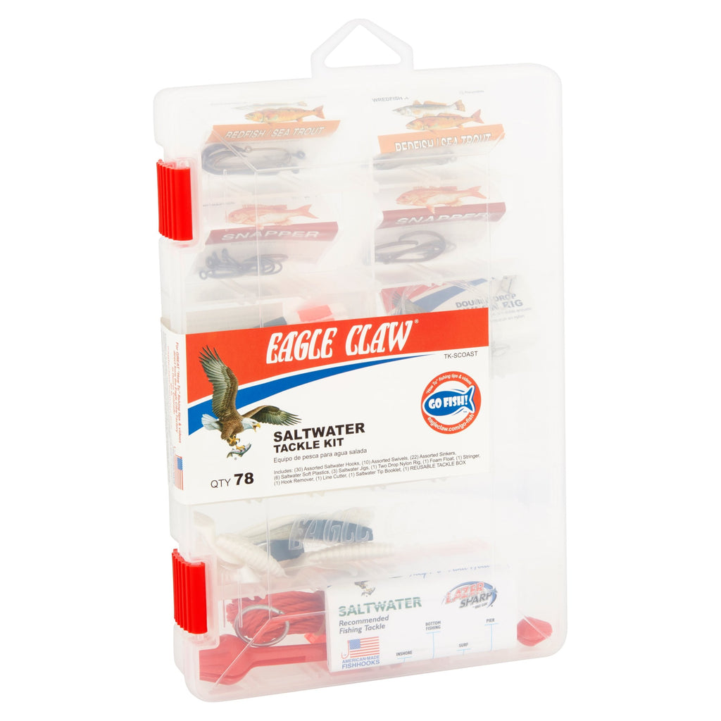 Clear Small South Coastal Saltwater Fishing Tackle Box Kit