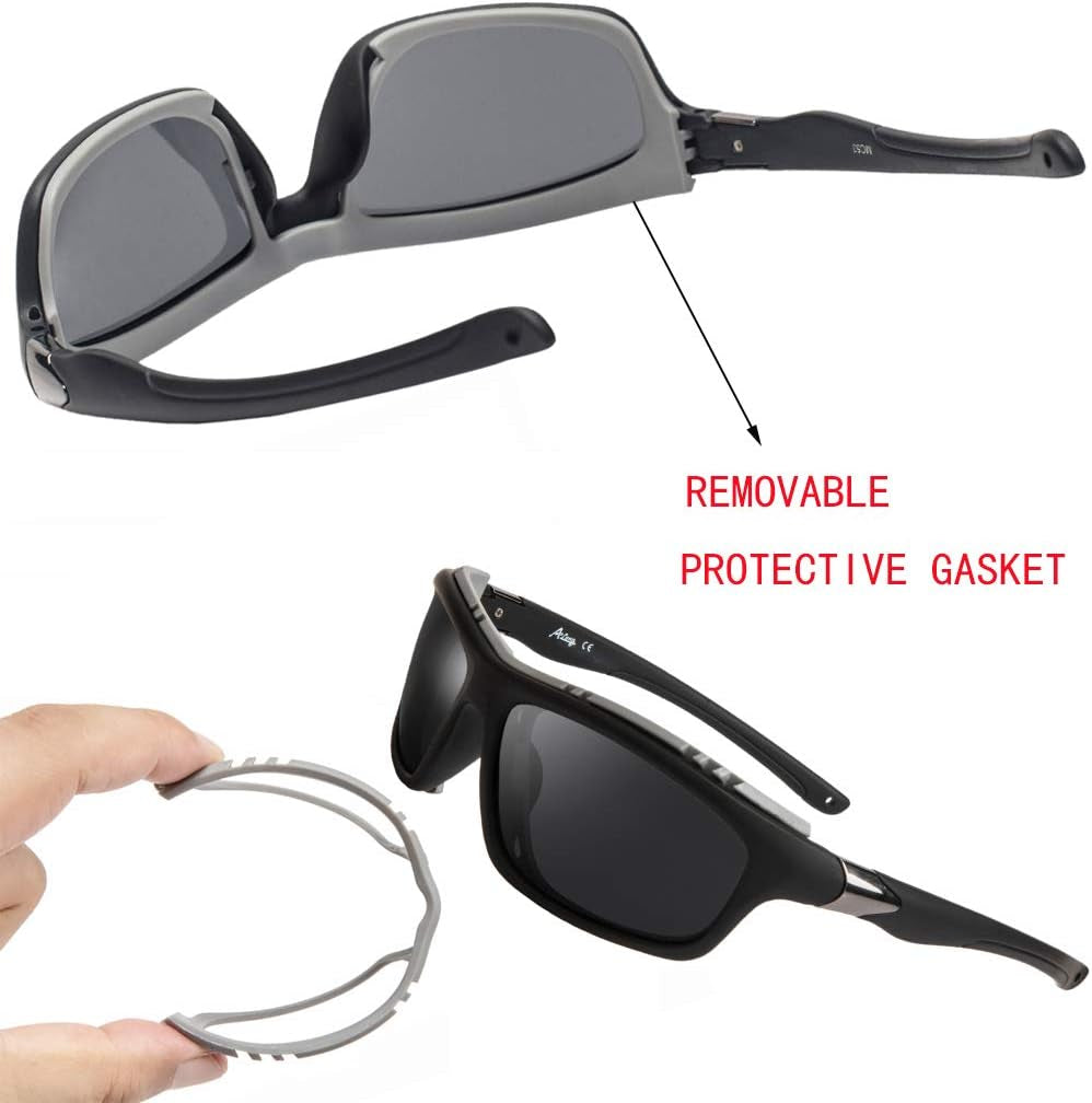 Men's Polarized Sports Sunglasses with 100% UV Protection for Driving, Fishing, Running, and Cycling