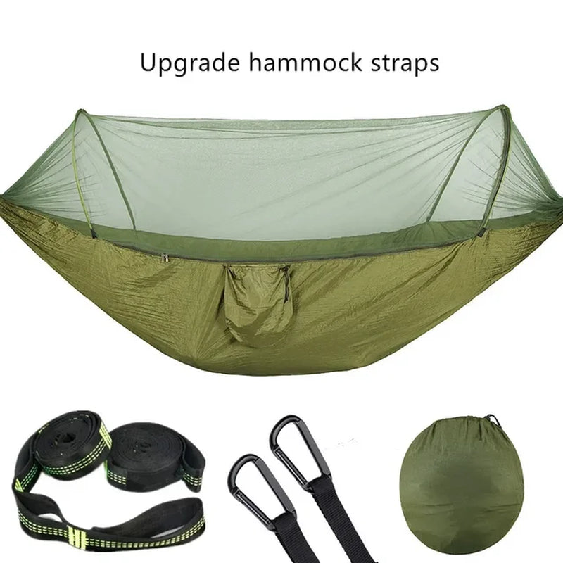 2023 Portable Camping Hammock with Mosquito Net and Pop-Up Light