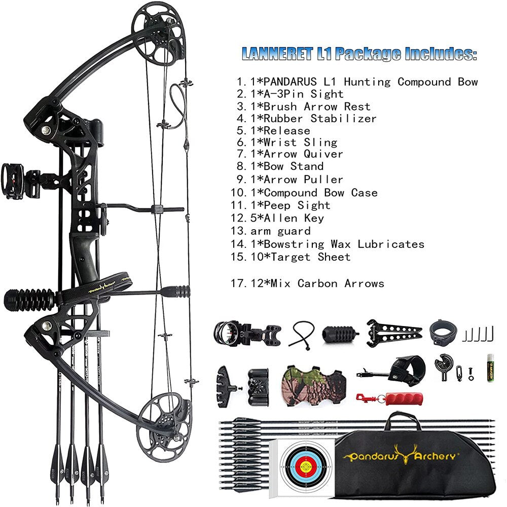 Adjustable 30-70lbs Compound Bow Set for Archery Hunting and Shooting Training