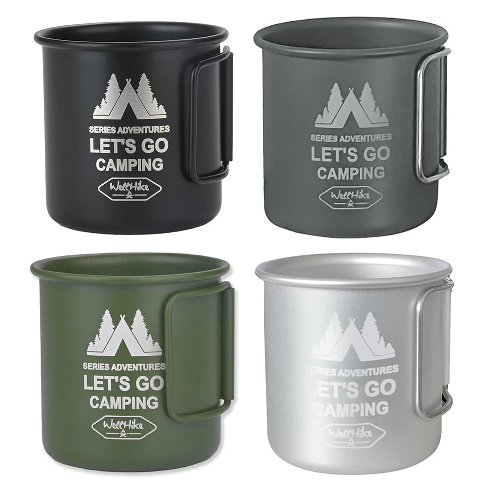 Aluminium Alloy Folding Camping Mug - 300ML Ultra-Light Travel Water Cup