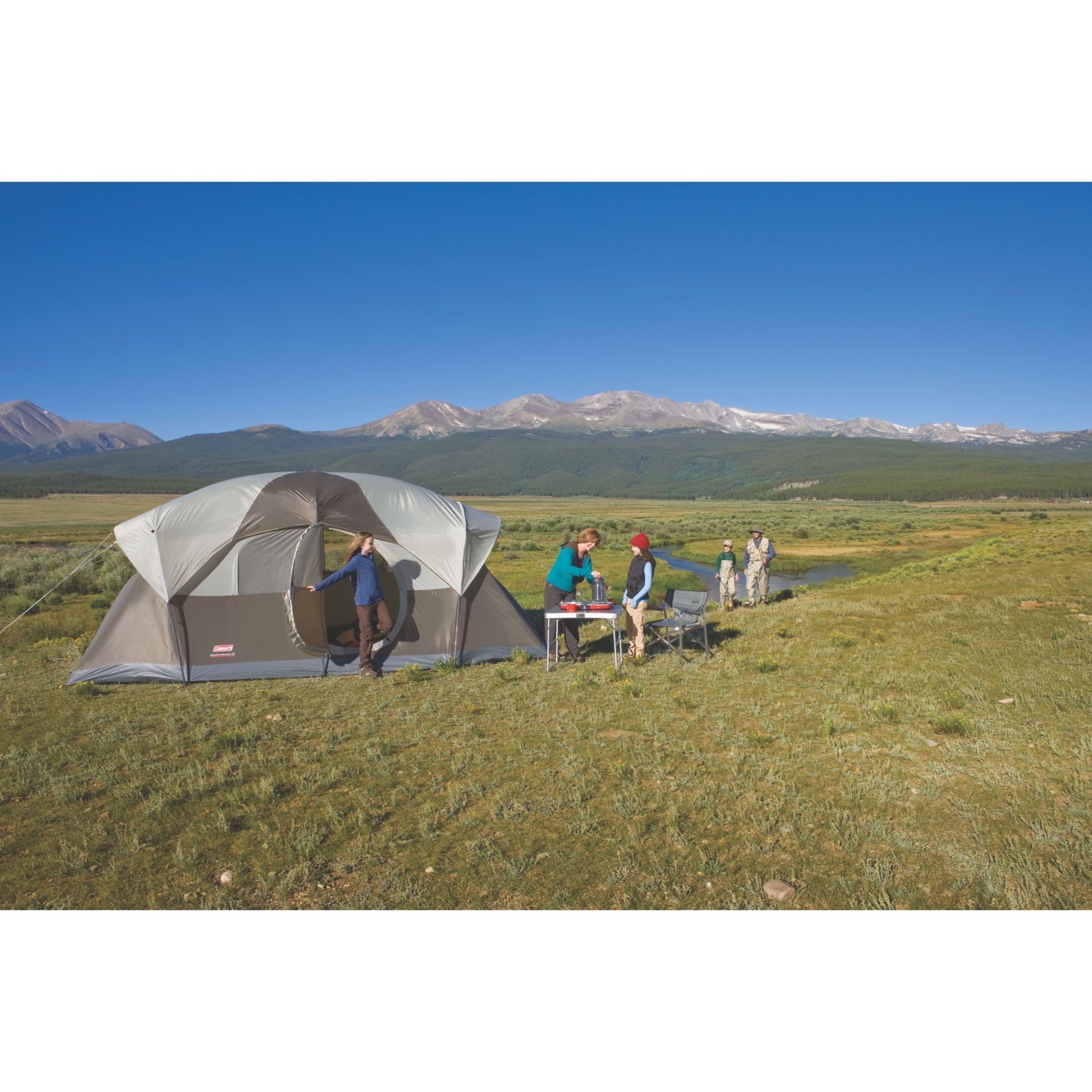 Large Capacity Weather Master Dome Camping Tent with Hinged Door for 10 People