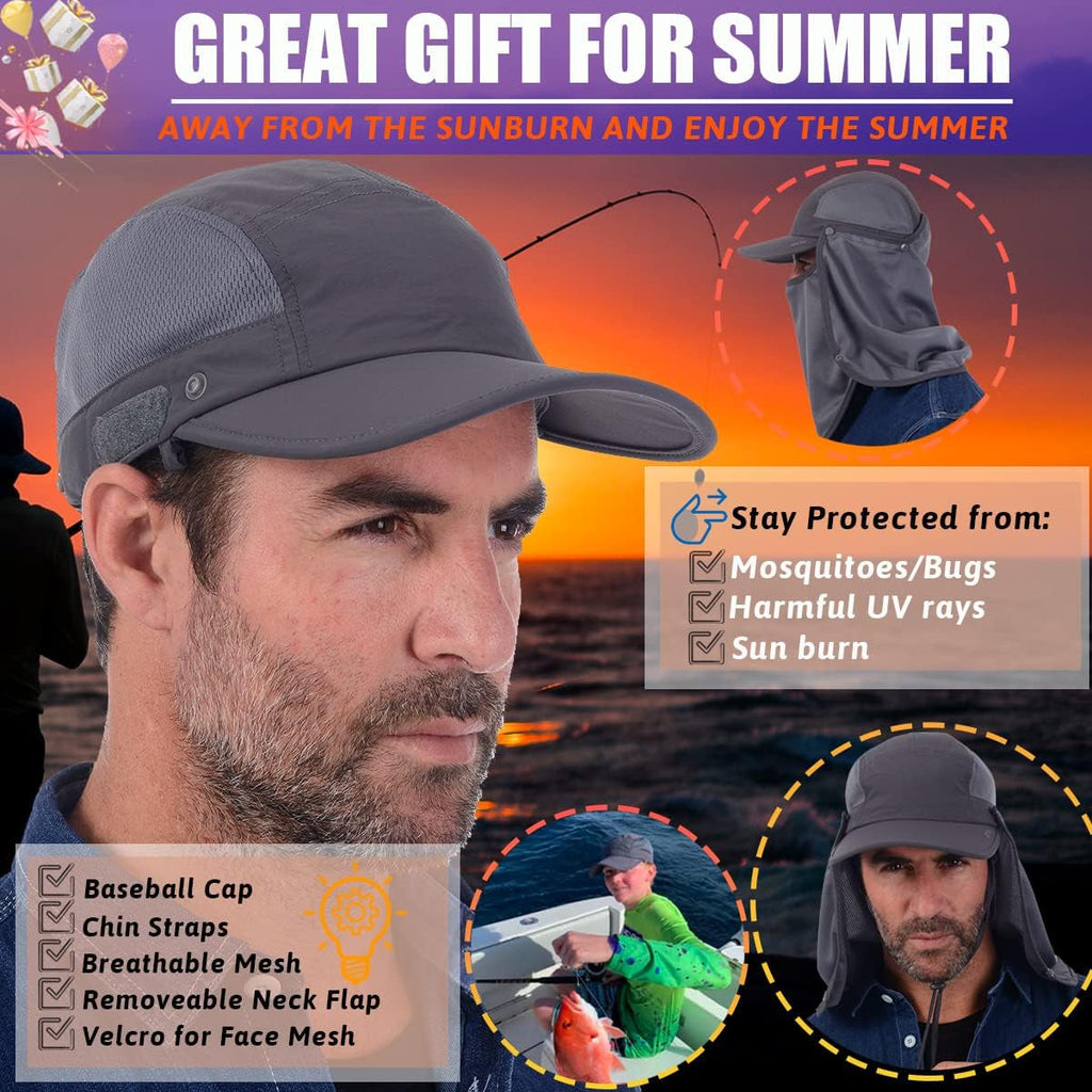 Outdoor Fishing Hat with Sun Protection Face and Neck Cover
