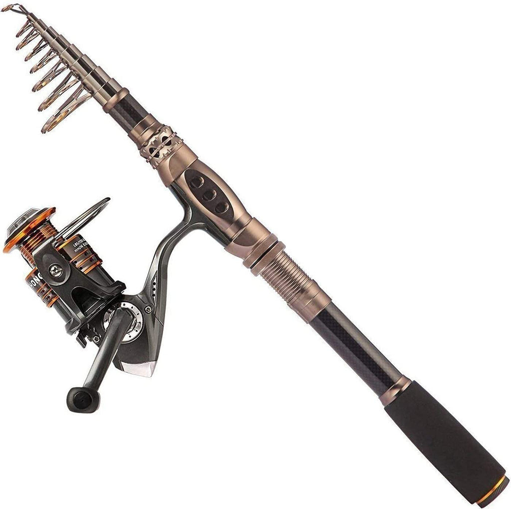 Carbon Fiber Telescopic Fishing Rod and Reel Combo for Saltwater and Freshwater Fishing
