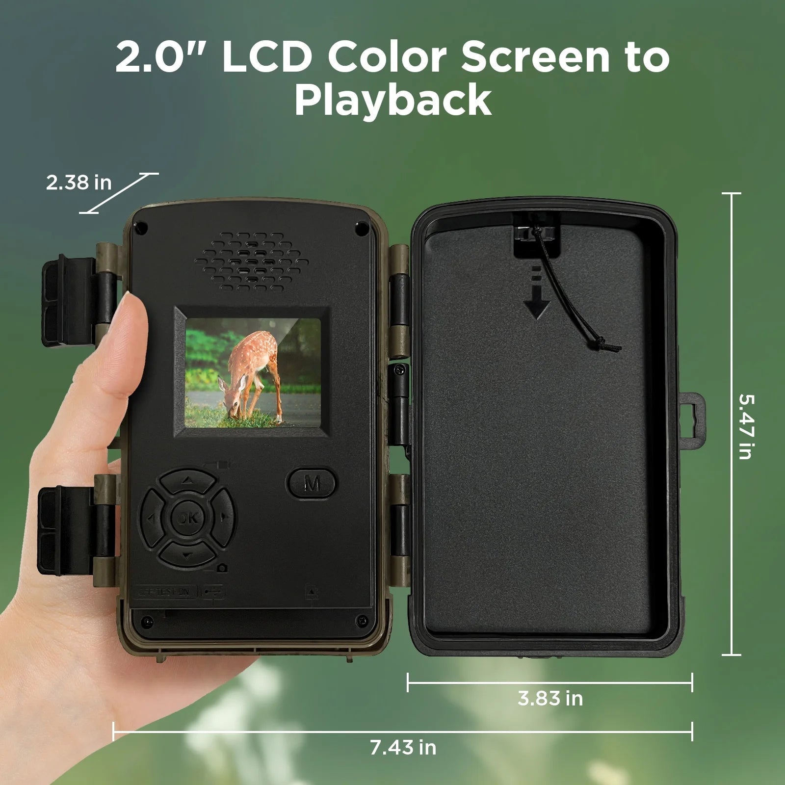 2K 36MP Trail Camera with Infrared Night Vision and Wide Angle Lens - Waterproof, Motion Activated Wildlife Scouting Camera