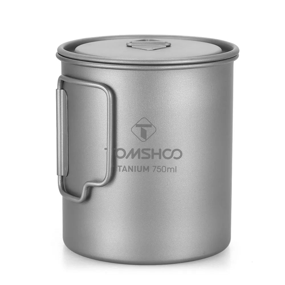 Durable Titanium Camping Cup - 750ml Outdoor Tableware for Tourists and Picnics