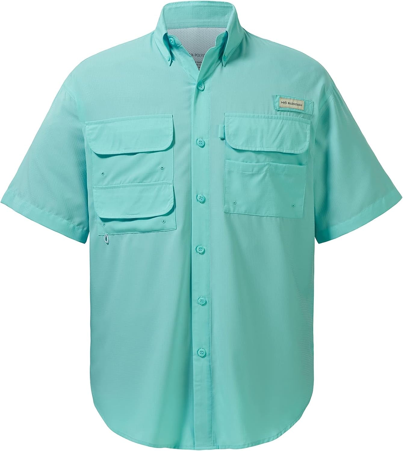 Men's UPF 50 Fishing Dress Shirt with Button Down Woven Short Sleeve - Outdoor Wear