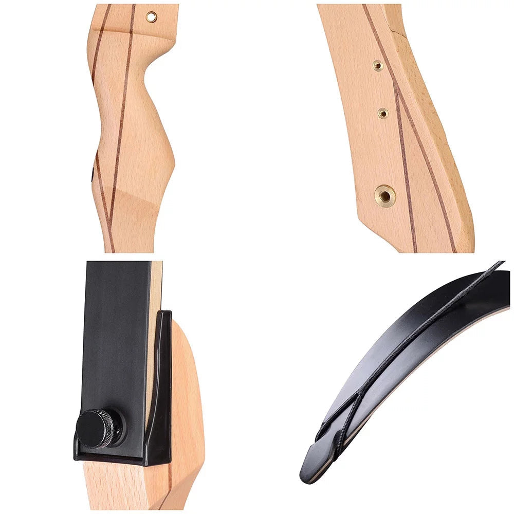 65 Hunting Takedown Recurve Bow - Right Hand, 30lbs Draw Weight - Traditional Archery Long Bow for Outdoor Use