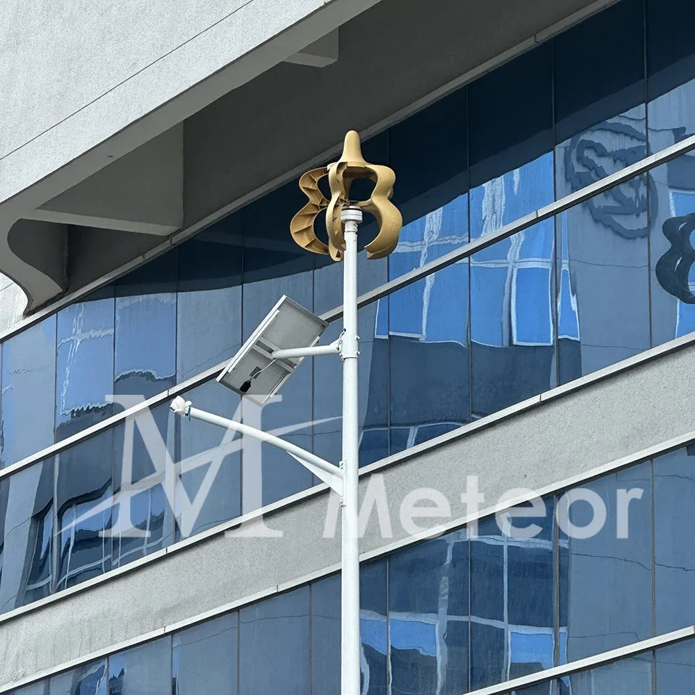5000W Vertical Axis Wind Turbine Generator Low Noise Low Start Wind Speed 12V 24V 48V Windmill off Grid System with MPPT Charger